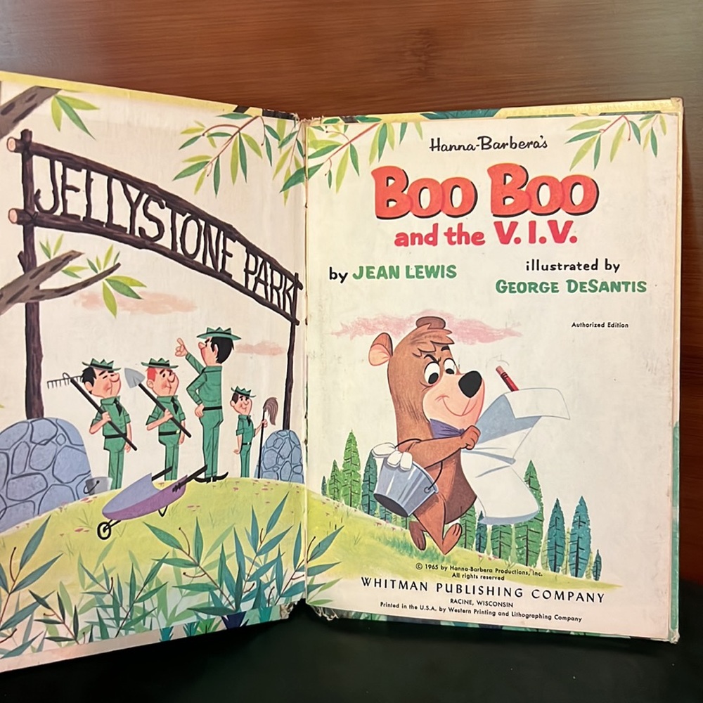 Hanna-Barbera’s Boo Boo and the V.I.V Hardcover Book & Yogi Bear Plush, VINTAGE - Picture 12 of 16